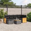 vidaXL Salon de jardin 6 pcs avec coussins noir r&eacute;sine tress&eacute;e