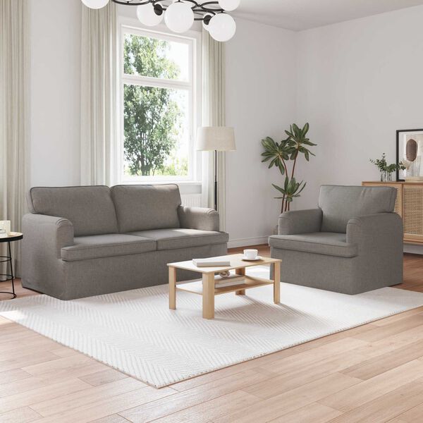 vidaXL Canap&eacute; 140cm 2 pcs Taupe M&eacute;tал