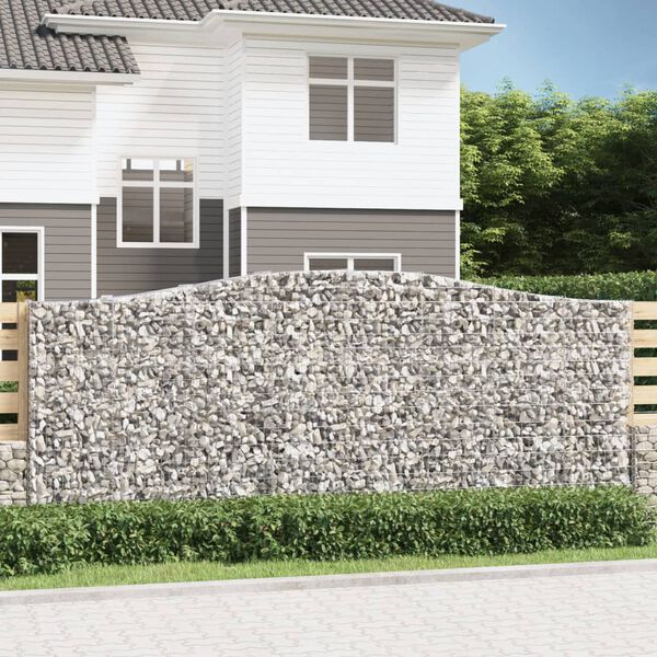 vidaXL Paniers à gabions arqués 3 pcs 400x50x160/180 cm fer galvanisé