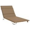vidaXL Coussin de transat GEMERT 100 % polyester Taupe 200 x 80 x 3 cm