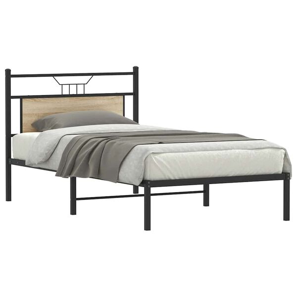 vidaXL Cadre de lit sans matelas chêne sonoma 100x190 cm