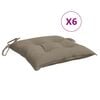 vidaXL Coussins de chaise lot de 6 taupe 40x40x7 cm tissu oxford