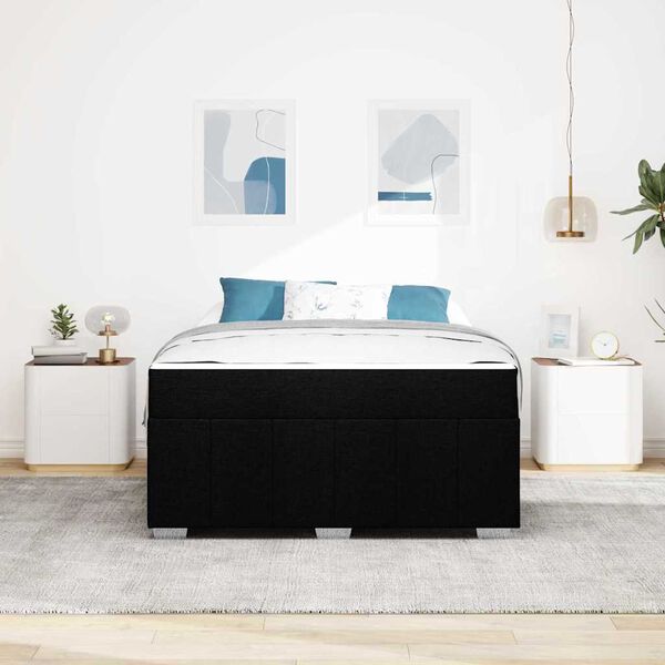 vidaXL Cadre de lit avec matelas Noir 160 x 200 cm tissu