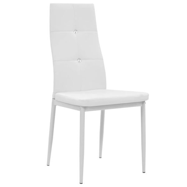 vidaXL Chaises &agrave; manger lot de 2 blanc similicuir