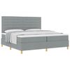 vidaXL Lit &agrave; ressorts avec matelas Gris clair 200 x 200 cm tissu
