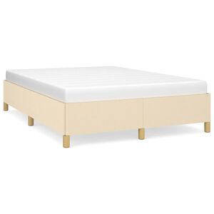 vidaXL Cadre de lit sans matelas cr&egrave;me 140x190 cm tissu
