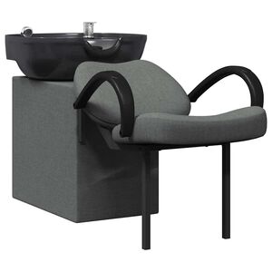 vidaXL Fauteuil de shampooing Gris fonc&eacute; et noir 136 x 60 x 92 cm