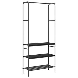 vidaXL Porte-v&ecirc;tements Ch&ecirc;ne noir 77 x 30 x 171 cm Bois d'ing&eacute;nierie