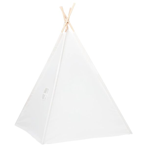 vidaXL Tente tipi d'enfants avec sac Peau de p&ecirc;che Blanc 120x120x150cm
