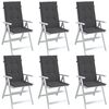 vidaXL Coussins de chaise à dossier haut lot de 6 anthracite mélangé