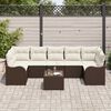 vidaXL Ensemble de canap&eacute; de jardin avec coussin 8 pcs Marron et Cr&egrave;me