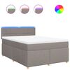 vidaXL Sommier &agrave; lattes de lit avec matelas Taupe 160x200 cm Tissu