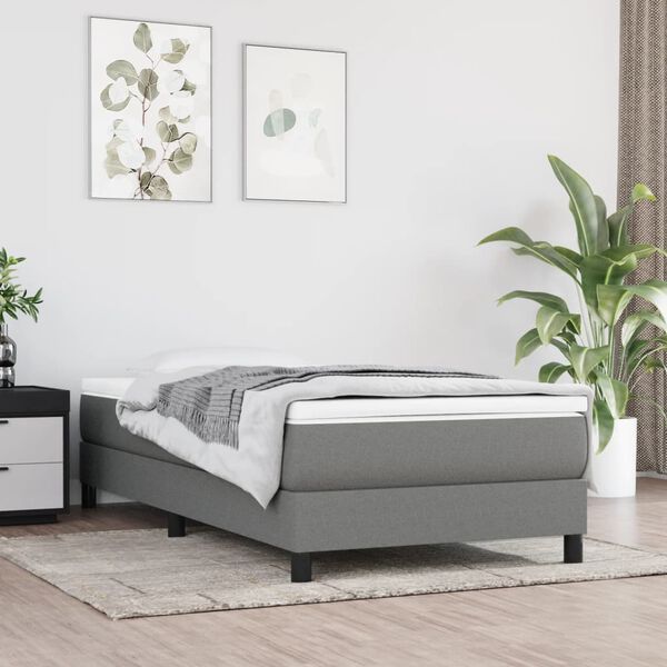 vidaXL Matelas de lit &agrave; ressorts ensach&eacute;s fermet&eacute; moyenne Gris fonc&eacute; 100x200x20 cm