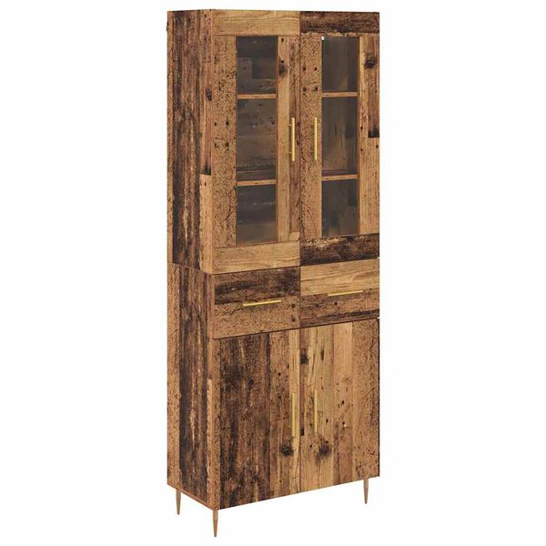 vidaXL Haut Armoire avec tiroir 2 pcs Bois ancien Bois d'ing&eacute;nierie