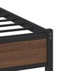 vidaXL Cadre de lit en m&eacute;tal sans matelas ch&ecirc;ne marron 200x200 cm