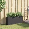 vidaXL Jardini&egrave;re avec 2 pots noir 90x20x40 cm r&eacute;sine tress&eacute;e