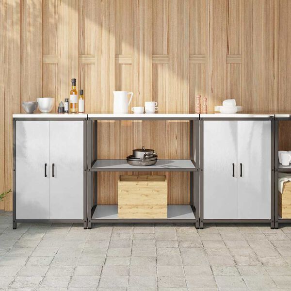 vidaXL Ensemble de rangement cuisine 3 pcs Argent&eacute; Acier inoxydable