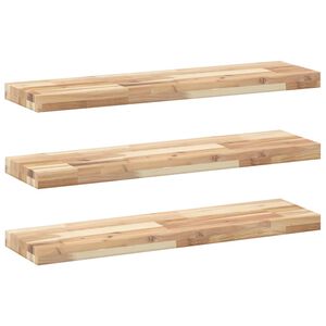 vidaXL &Eacute;tag&egrave;res flottantes 3 pcs 100x20x4 cm acacia massif non trait&eacute;