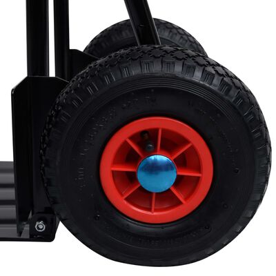 vidaXL Chariot à main télescopique 200 kg Noir et rouge
