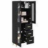 vidaXL Haut Armoire Ch&ecirc;ne noir 69,5 x 34 x 180 cm Bois d'ing&eacute;nierie