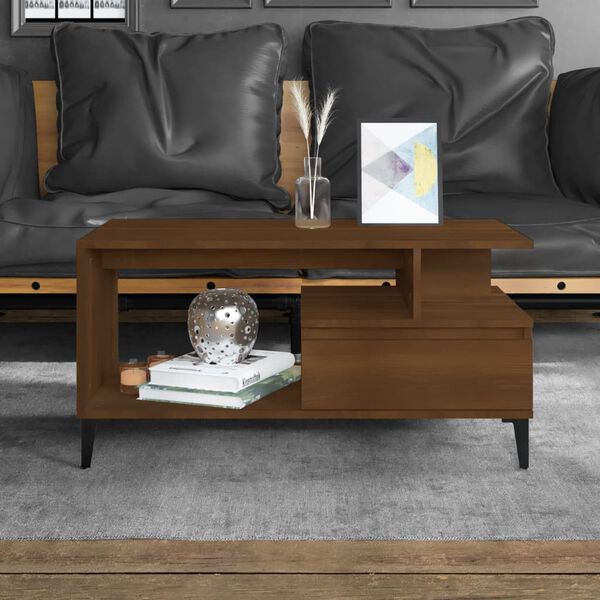 vidaXL Table basse Chêne marron 90x49x45 cm Bois d'ingénierie