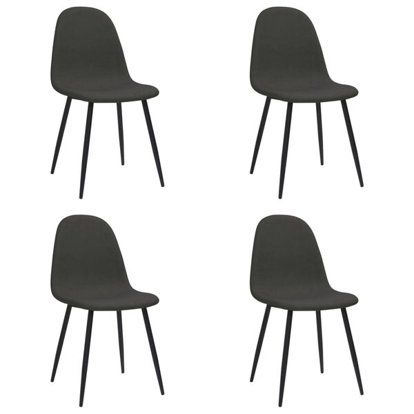 vidaXL Chaises &agrave; manger lot de 4 45x53,5x83 cm noir similicuir