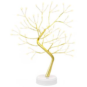vidaXL Mini sapin de No&euml;l starburst 2 pc Dor&eacute; 12 x 50 cm Acier 108 LED