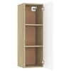 vidaXL Meuble TV Blanc et chêne sonoma 30,5x30x90 cm Bois d’ingénierie