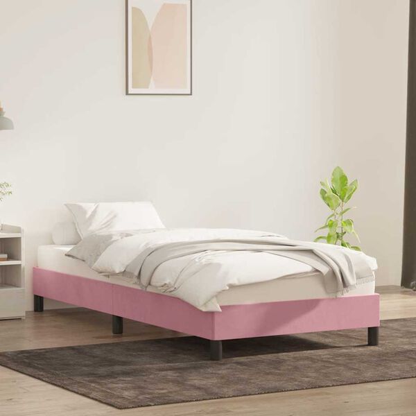 vidaXL Cadre de lit sans matelas rose 90x220 cm velours