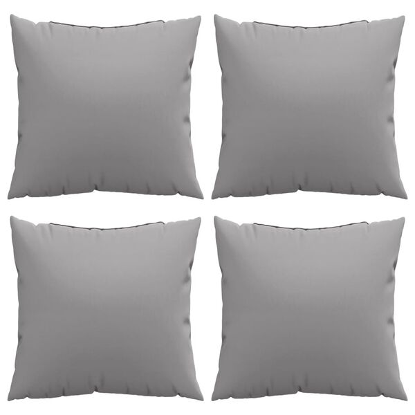 vidaXL Coussins décoratifs lot de 4 gris 50x50 cm tissu