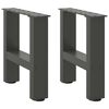 vidaXL Pieds de table basse Anthracite 2 pi&egrave;ces 30 x (30-31) cm Acier