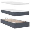 vidaXL Cadre de lit ottoman avec matelas gris fonc&eacute; 90x190 cm velours