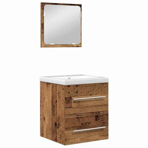 vidaXL Ensemble de mobilier de salle de bain 2 pc Bois Ancien
