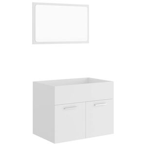 vidaXL Ensemble de meubles salle de bain 2 pcs Blanc Bois d'ing&eacute;nierie
