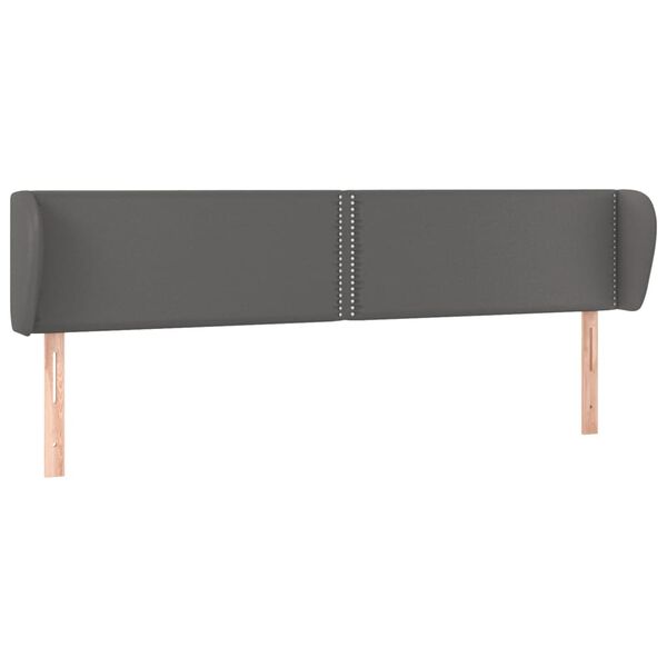 vidaXL T&ecirc;te de lit avec oreilles Gris 203x23x78/88 cm Similicuir