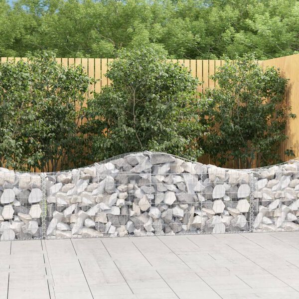 vidaXL Paniers &agrave; gabions arqu&eacute;s 6 pcs 200x30x60/80 cm Fer galvanis&eacute;