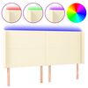 vidaXL T&ecirc;te de lit &agrave; LED Cr&egrave;me 203x16x118/128 cm Similicuir