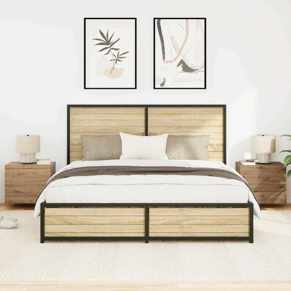 vidaXL Cabinet de chevet 2 pcs Ch&ecirc;ne artisanal 50 x 39 x 41 cm