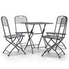vidaXL Ensemble &agrave; manger de jardin 5 pcs Maille M&eacute;tal Anthracite