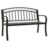 vidaXL Banc de jardin avec une table 125 cm acier noir