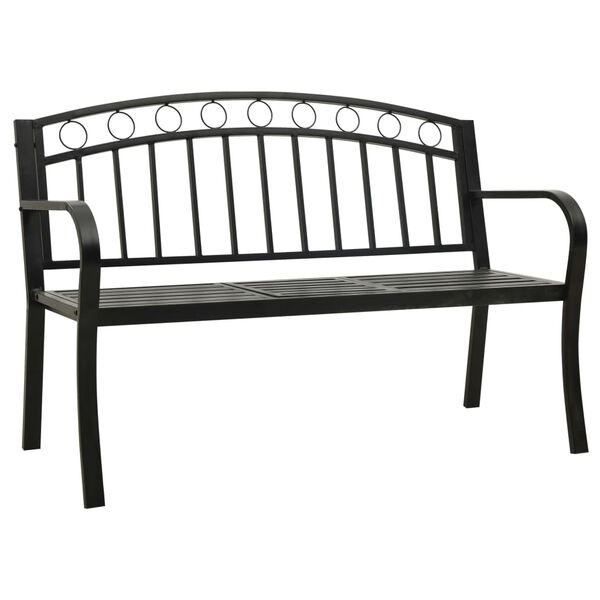 vidaXL Banc de jardin avec une table 125 cm acier noir