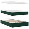 vidaXL Lit ottoman avec matelas et LED vert fonc&eacute; 90x200cm velours