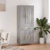 vidaXL Buffet haut Sonoma gris 69,5x34x180 cm Bois d'ing&eacute;nierie