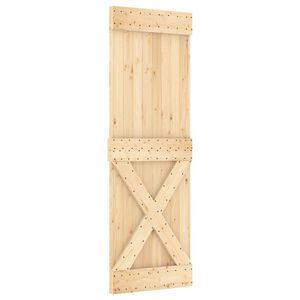 vidaXL Porte coulissante NARVIK Naturel et noir 70 x 210 cm (213,5 cm)