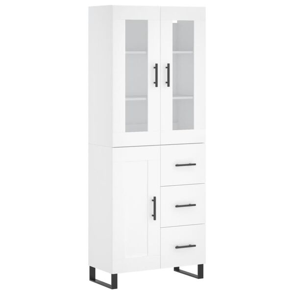 vidaXL Buffet haut Blanc 69,5x34x180 cm Bois d'ingénierie
