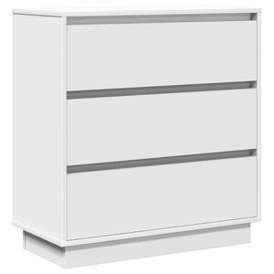 vidaXL Cabinet de chevet Blanc 71 x 34,5 x 75 cm Bois d'ing&eacute;nierie