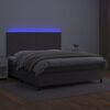 vidaXL Sommier &agrave; lattes de lit avec matelas et LED Gris 160x200 cm