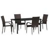 vidaXL Ensemble de salle &agrave; manger pour jardin 5 pcs Marron
