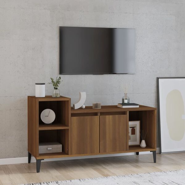 vidaXL Meuble TV Ch&ecirc;ne marron 100x35x55 cm Bois d'ing&eacute;nierie