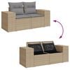 vidaXL Salon de jardin avec coussins 7 pcs beige r&eacute;sine tress&eacute;e